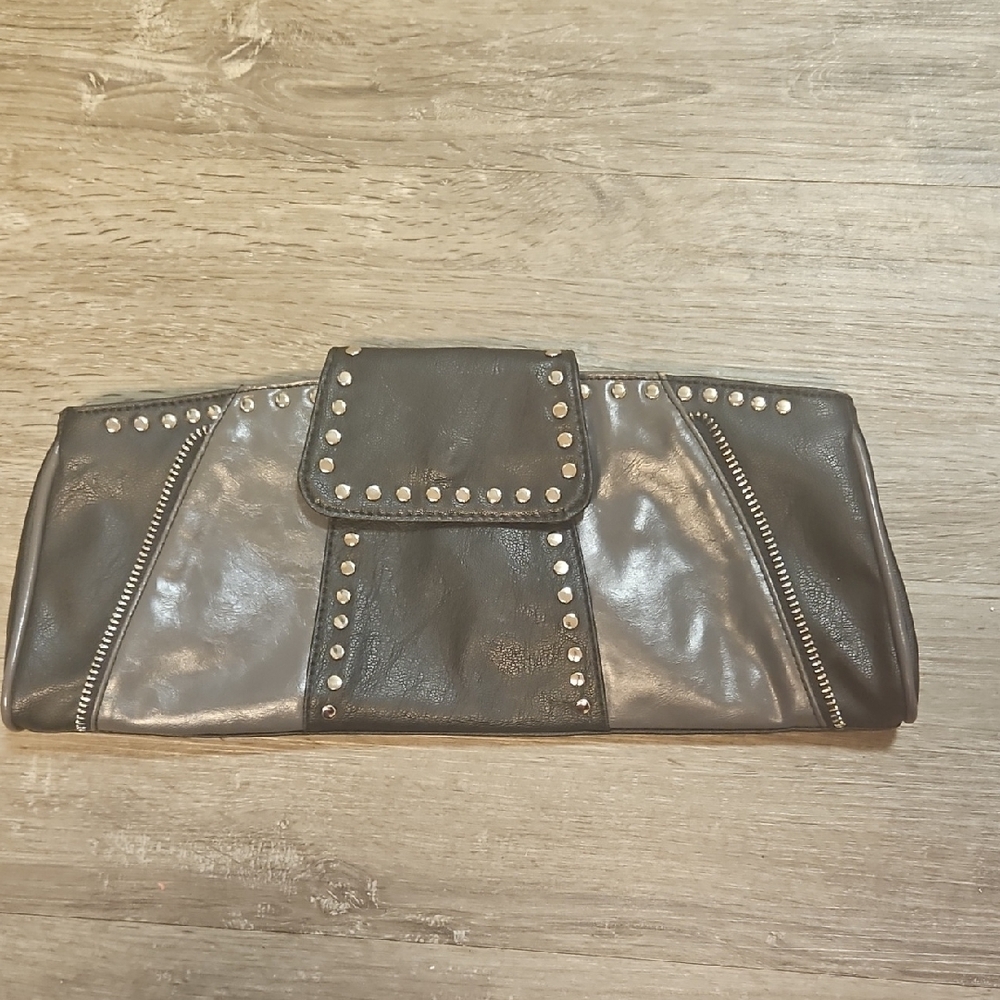 Studded Gray Clutch